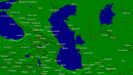 Kaspisches Meer Städte + Grenzen 1600x900